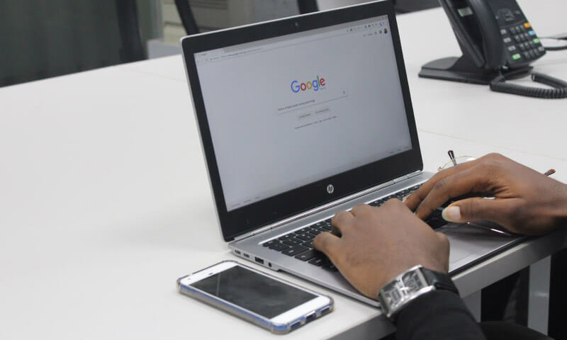 Man working on Google SEO